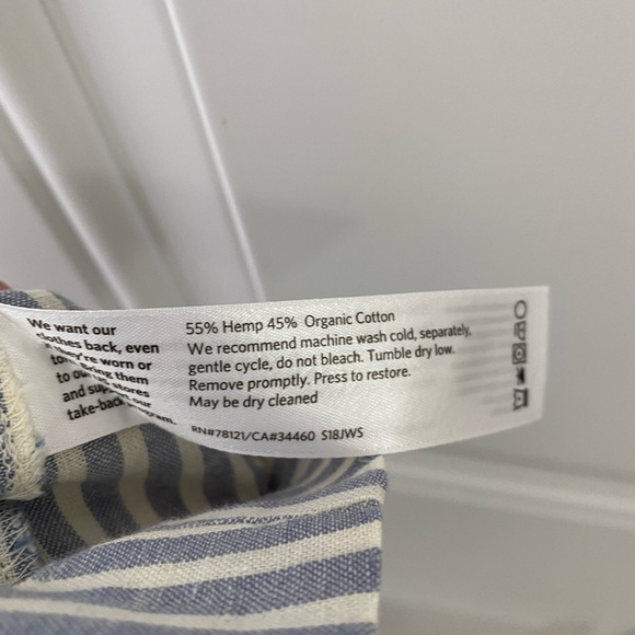 Eileen Fisher Stripe Hemp & Organic Cotton Dress - Picture 6 of 6